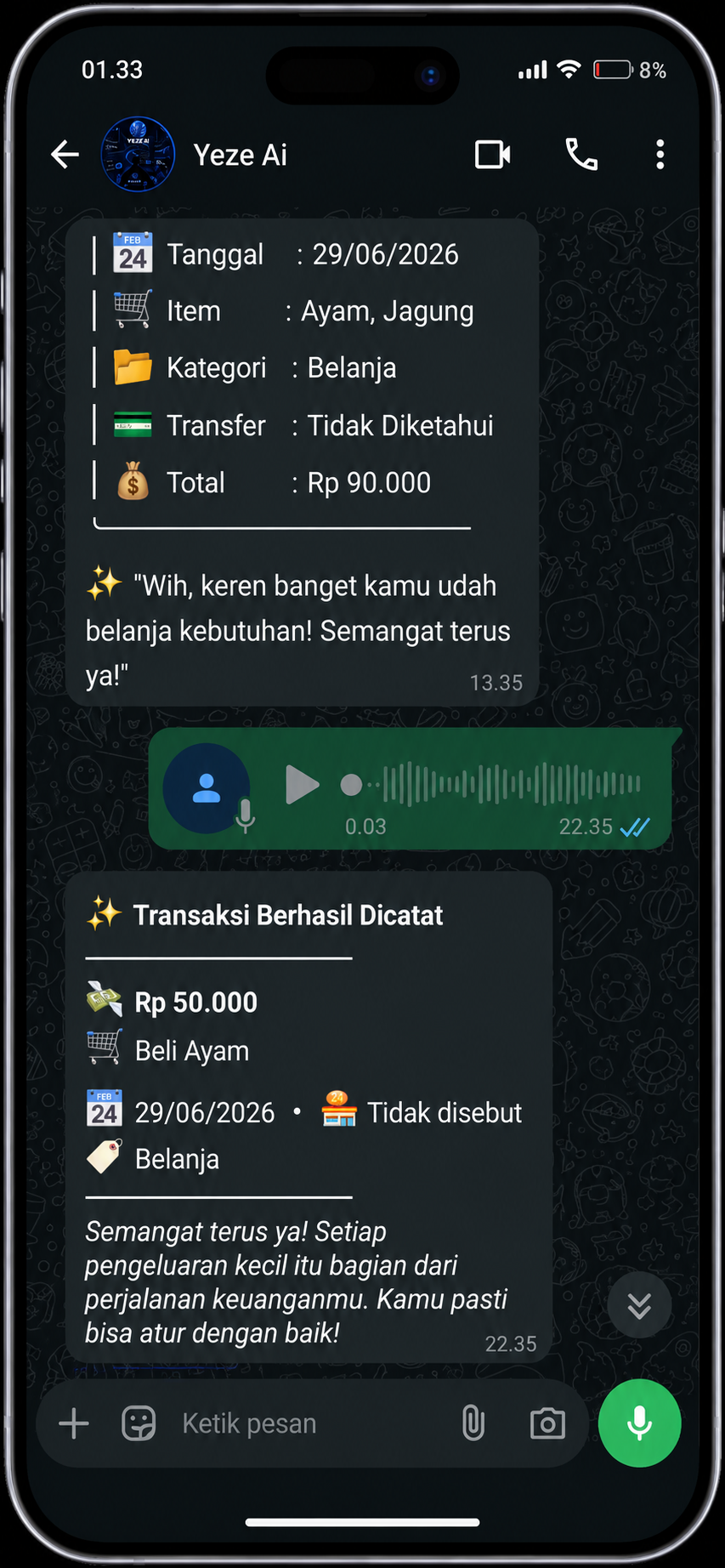 Slide AI membaca struk